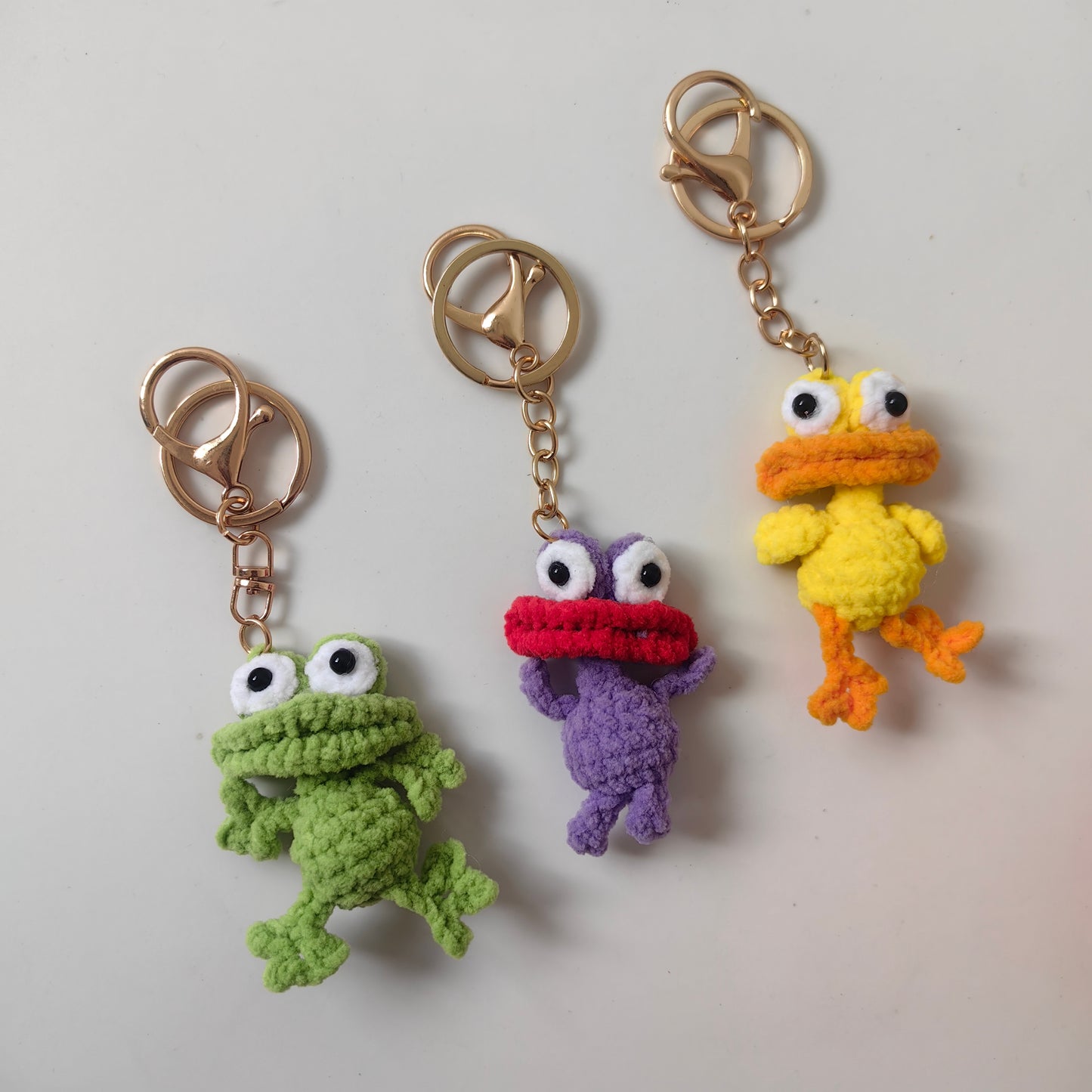 Cute crochet animal kit with duck frog and monster amigurumi DIY set for beginners