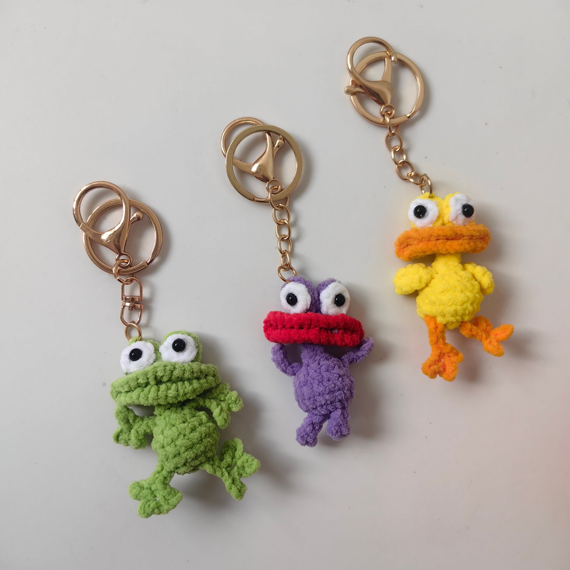 Cute crochet animal kit with duck frog and monster amigurumi DIY set for beginners