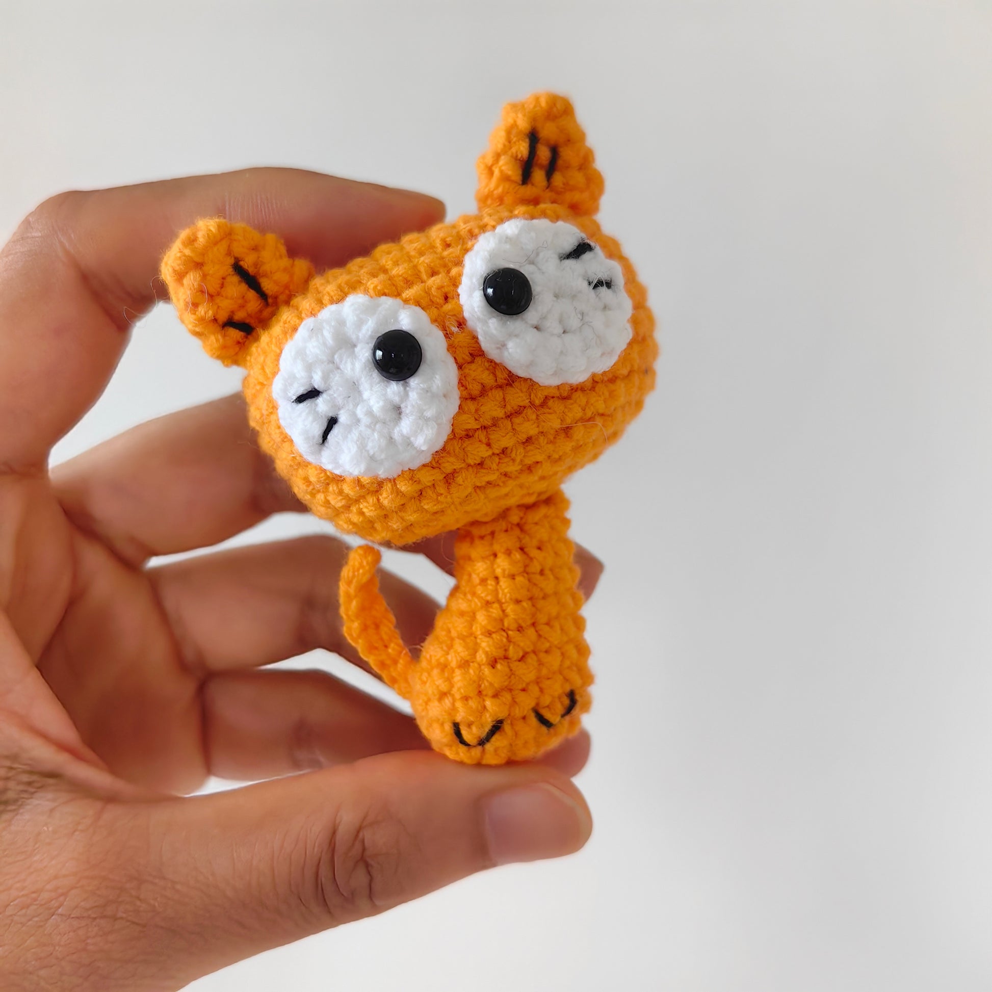 Cute Crochet Cat Kit Finished Plush Front View