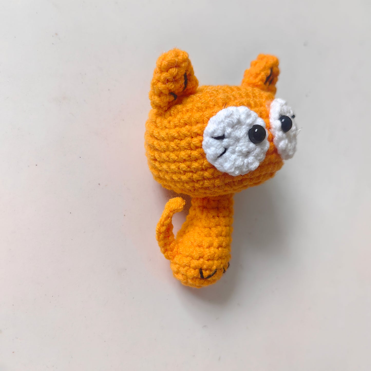 Handmade Crochet Cat Kit Finished Plush Side View