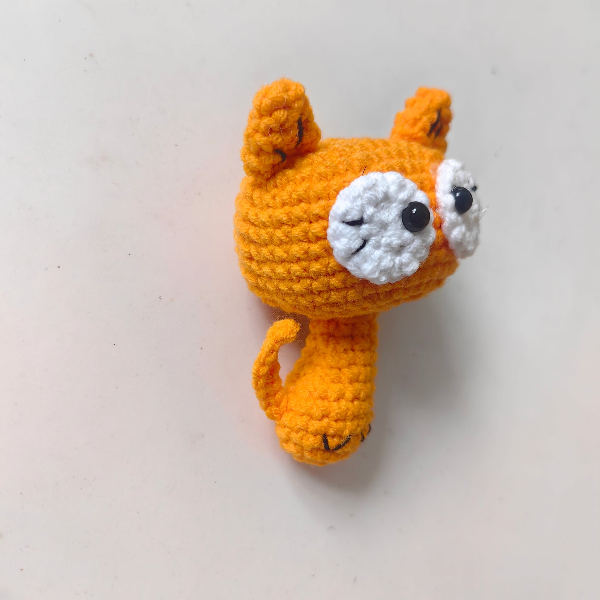 Handmade Crochet Cat Kit Finished Plush Side View