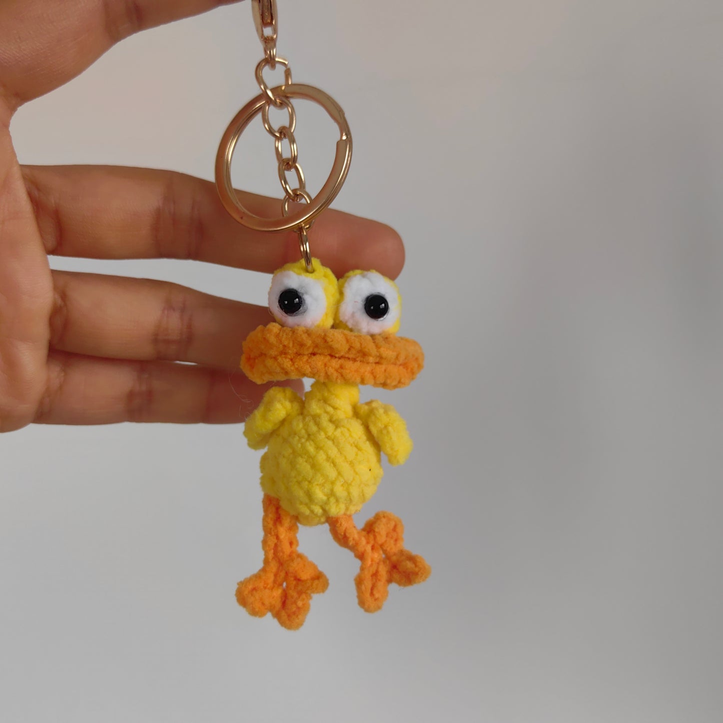 Cute crochet duck amigurumi keychain handmade DIY craft