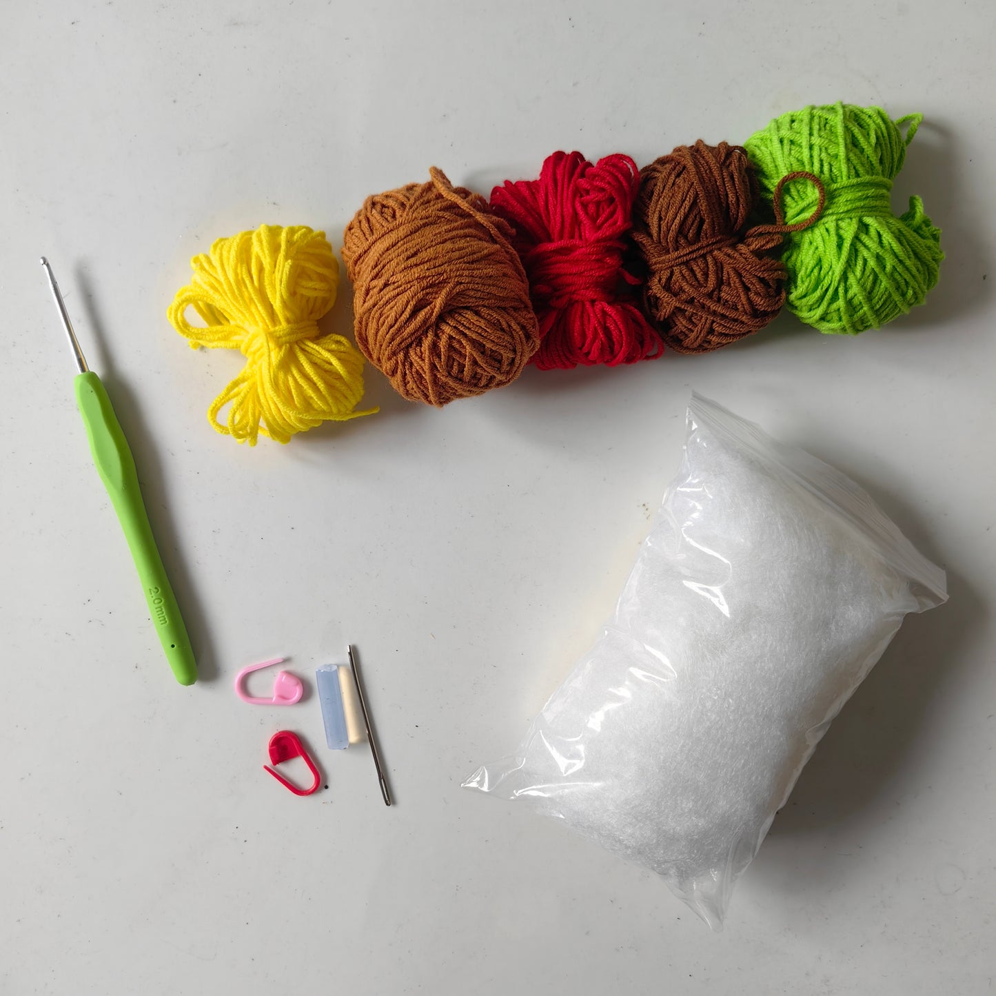 Crochet Hamburger and Chips Kit with Complete DIY Materials