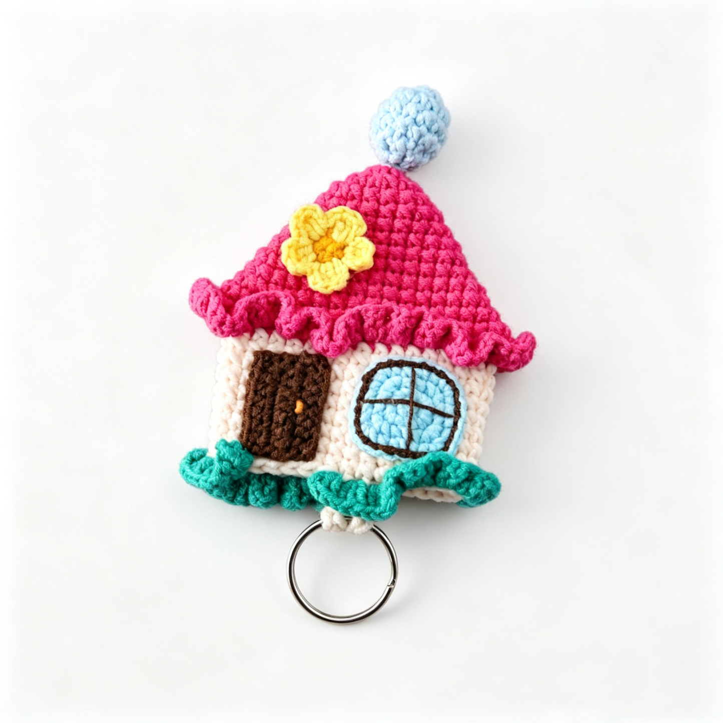 crochet house key cover handmade from DIY crochet kit color1