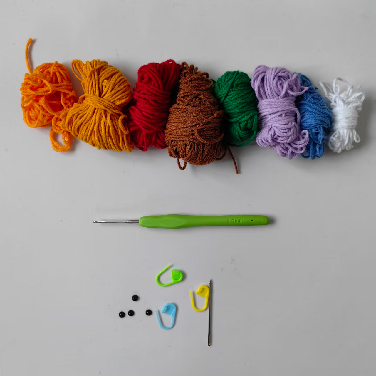 Complete crochet monster key cover DIY kit materials