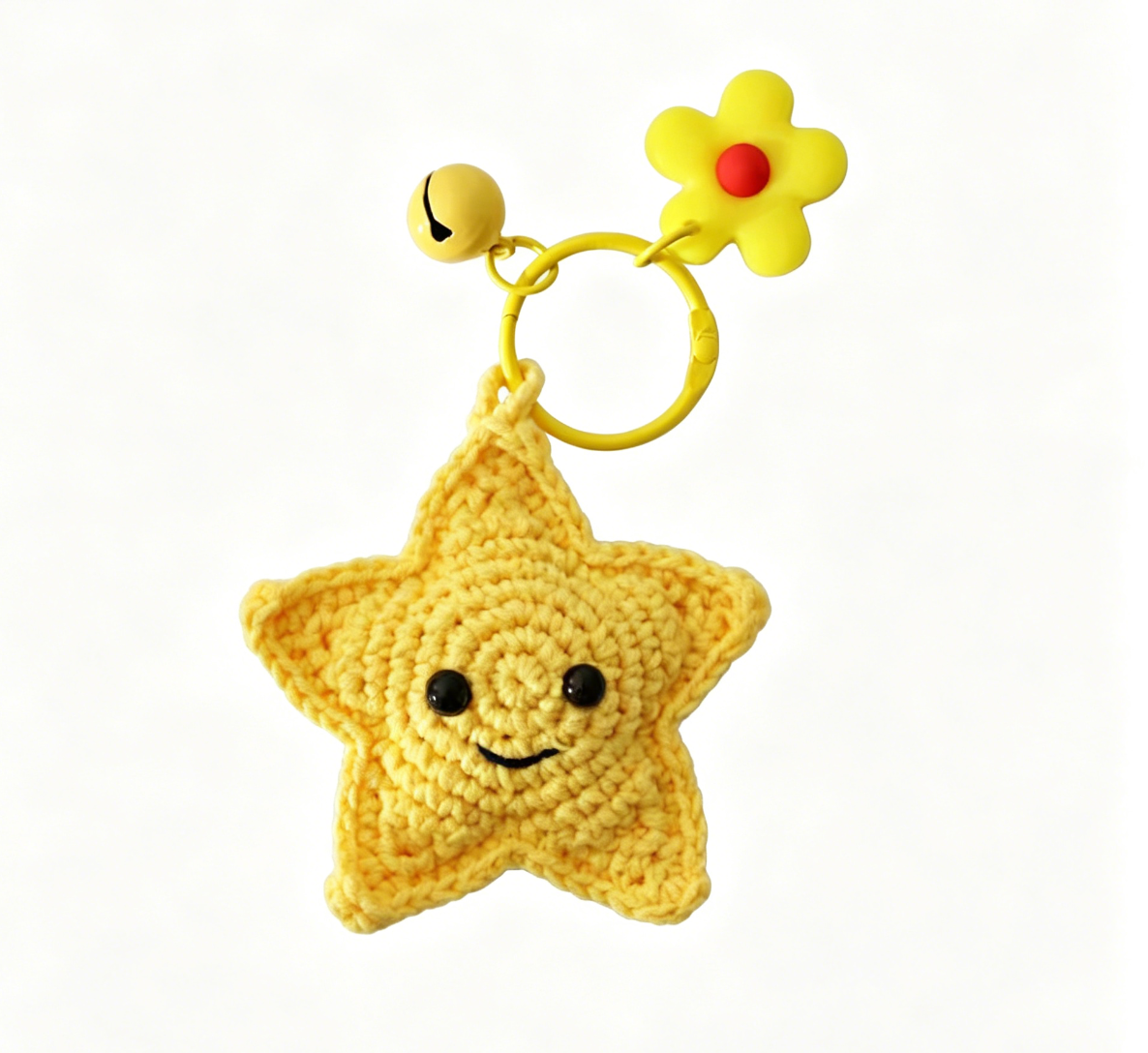 Adorable crochet star accessory charm for backpacks keychains and DIY crochet projects