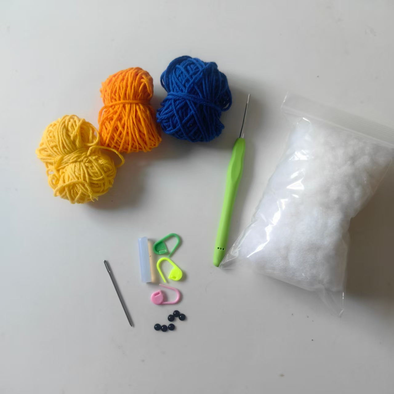 Crochet Sun Moon Star DIY Kit with all included materials yarn hook stuffing and accessories