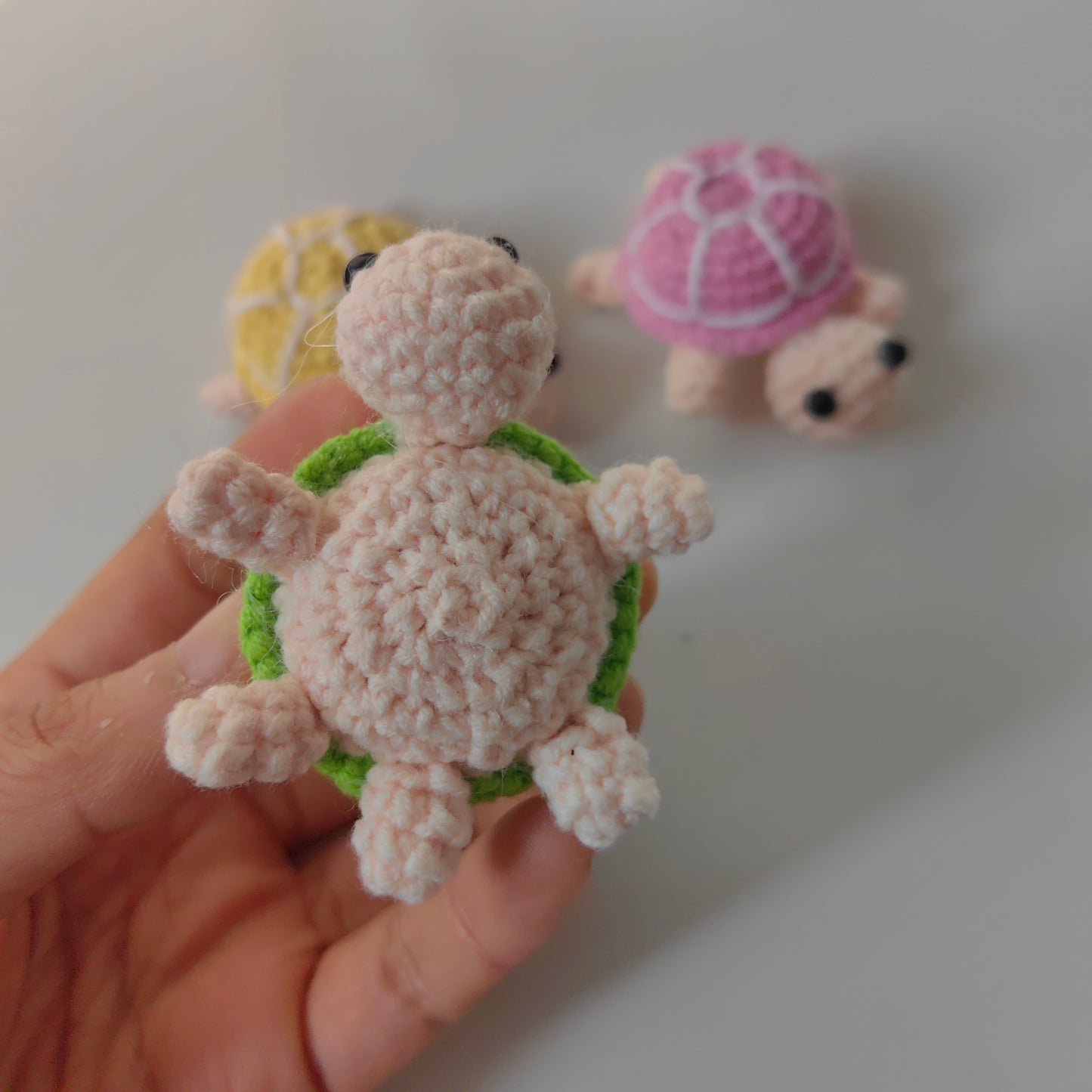 Adorable Crochet Tortoise Plush Pendant DIY Kit Detail