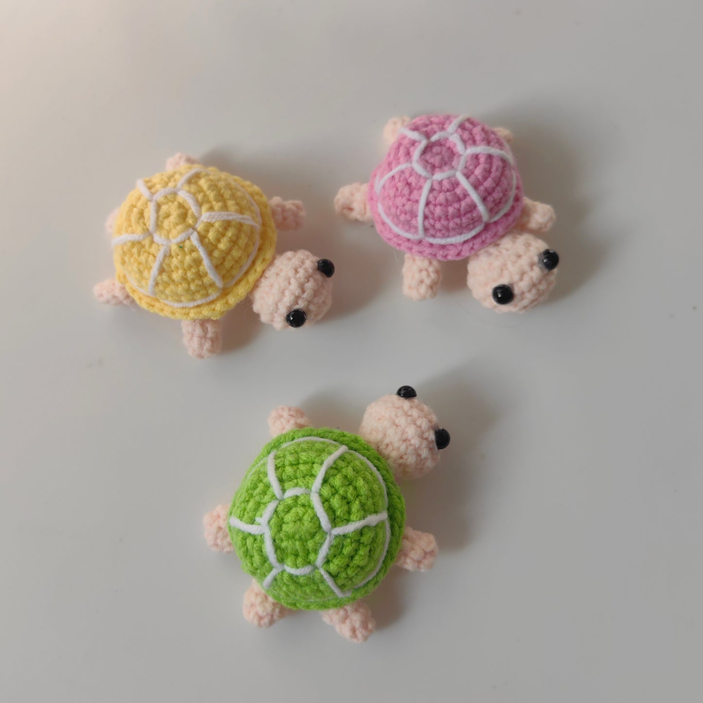 Crochet Turtle Keychain Close Up Soft Plush DIY Kit
